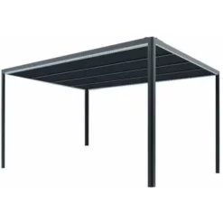 Nouveau ? Chalet & Jardin TOIT TERRASSE ALU - Couv'terrasse® E STORE- 9M² - GRIS ?