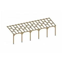 Bon marché ? CHALET & JARDIN Toit Couv'Terrasse® En Bois 3x9,2 M - Sans Toit Polycarbonate ?