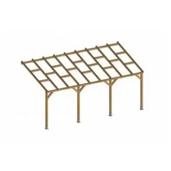 Remise ? CHALET & JARDIN Toit Couv'Terrasse® En Bois 3x5,5 M - Sans Toit Polycarbonate ?