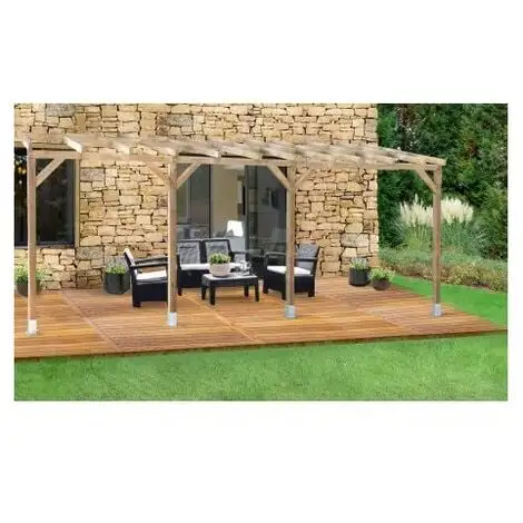 Grosses soldes ? CHALET & JARDIN Toit Couv'Terrasse® En Bois 3x6,8 M - Sans Toit Polycarbonate ? 5 Grosses soldes ? CHALET & JARDIN Toit Couv'Terrasse® En Bois 3x6,8 M - Sans Toit Polycarbonate ? – Image 5