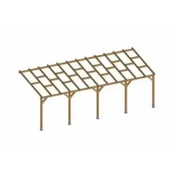 Meilleure affaire ✨ CHALET & JARDIN Toit Couv'Terrasse® En Bois 3x7,4 M - Sans Toit Polycarbonate ⭐