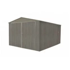 De gros ? CHALET & JARDIN Garage En Métal Aspect BOIS VIEILLI - 18,24 M² ?