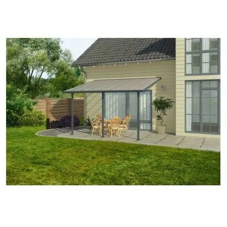 De gros ⌛ CHALET & JARDIN Toit Terrasse FERIA 3 X 4 - Gris ? 2 De gros ⌛ CHALET & JARDIN Toit Terrasse FERIA 3 X 4 - Gris ? – Image 2