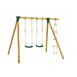 Remise ? CHALET & JARDIN Portique En Bois CHEYENNE - 2 Balançoires + 1 échelle ?