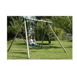 Remise ? CHALET & JARDIN Portique En Bois CHEYENNE - 2 Balançoires + 1 échelle ? -JARDIN Soldes Boutique 28589208 3