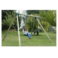 Remise ? CHALET & JARDIN Portique En Bois CHEYENNE - 2 Balançoires + 1 échelle ? -JARDIN Soldes Boutique 28589208 4