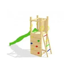 Nouveau ? CHALET & JARDIN Aire De Jeux En Bois ZEBULON - Mur D'escalade + Toboggan + Echelle D'accès ?