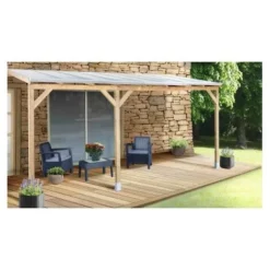 Top 10 ? CHALET & JARDIN Toit Couv'Terrasse® En Bois 3x4,9 M - Avec Toit Polycarbonate ? -JARDIN Soldes Boutique 35962051 2