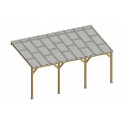 Bon marché ? CHALET & JARDIN Toit Couv'Terrasse® En Bois 3x5,5 M - Avec Toit Polycarbonate ?
