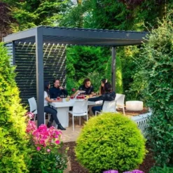 Meilleur prix ? Chalet & Jardin Pergola Bioclimatique Autoportée Ombréa® 3 X 4 M Anthracite ? -JARDIN Soldes Boutique 52879374 3