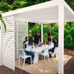Grosses soldes ? Chalet & Jardin Pergola Bioclimatique Autoportée Ombréa® 3 X 4 M - Blanc ? -JARDIN Soldes Boutique 52879375 3