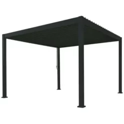 Le moins cher ? Chalet & Jardin Pergola Bioclimatique Autoportée Ombréa® 3,6 X 3,6 M - Anthracite ?