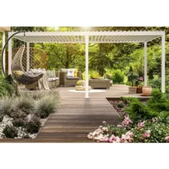 Meilleure affaire ? Chalet & Jardin Pergola Bioclimatique Autoportée Ombréa® 3 X 6 M - Blanc ? -JARDIN Soldes Boutique 52879383 3