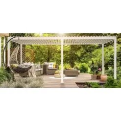 Promo ? Chalet & Jardin Pergola Bioclimatique OOmbréa® 3 X 6 M + 2 Stores 3 M - Blanc ? -JARDIN Soldes Boutique 52879405 3