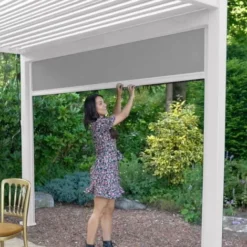 Nouveau ? Chalet & Jardin Store Latéral Pour Pergola Bioclimatique Ombréa® 3,6 M - Blanc ? -JARDIN Soldes Boutique 52879411 3