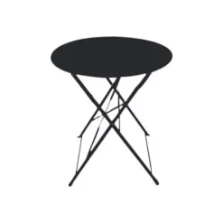 Remise ? Chalet & Jardin Table Ronde D'extérieur Pliante Bistro En Acier - Noir ?