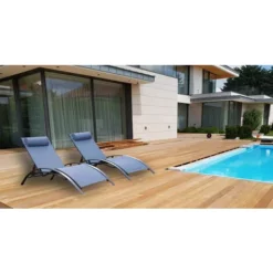Vente flash ⌛ Chalet & Jardin Lot De 2 Bains De Soleil Monaco En Aluminium - Lavande ❤️ -JARDIN Soldes Boutique 53697745 2