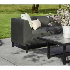 Vente flash ? Chalet & Jardin Canapé D'angle Extérieur + Table Basse Dion Corner En Aluminum - Noir ? -JARDIN Soldes Boutique 53697748 5