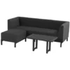 Coupon ? Chalet & Jardin Canapé D'extérieur 3 Places + Table Basse Dion En Aluminium - Noir ⌛ -JARDIN Soldes Boutique 53697749 1