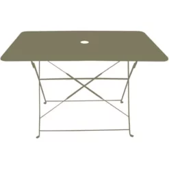 Nouveau ⌛ Chalet & Jardin Table Rectangulaire D'extérieur Pliante Bistro En Acier - Taupe ?