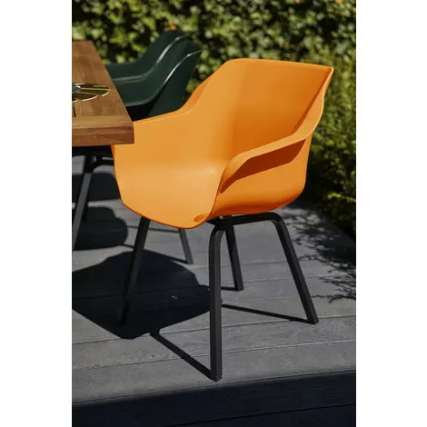 Meilleure vente ? Chalet & Jardin Lot De 2 Chaises Sophie Element Armchair En Résine - Pieds En Aluminium - Indian Orange ? 3 Meilleure vente ? Chalet & Jardin Lot De 2 Chaises Sophie Element Armchair En Résine - Pieds En Aluminium - Indian Orange ? – Image 3
