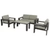 Bon marché ? Chalet & Jardin Ensemble Salon De Jardin - Canapé 2 Places + 2 Fauteuils Titan - Gris/Anthracite ? -JARDIN Soldes Boutique 53697793 1