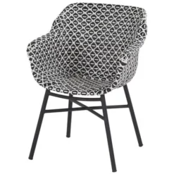 Tout neuf ? Chalet & Jardin Chaise Delphine Dining En Résine Wicker Tressé - Noir/Blanc ❤️ -JARDIN Soldes Boutique 53697887 2