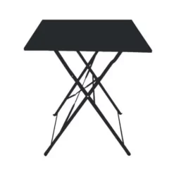 Grosses soldes ? Chalet & Jardin Table Carré D'extérieur Pliante Bistro En Acier Epoxy - Noir ?