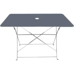Offres ? Chalet & Jardin Table Rectangulaire D'extérieur Pliante Bistro En Acier - Gris ⌛