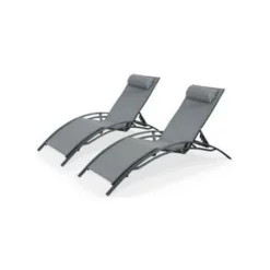 Meilleure affaire ? CHALET & JARDIN Bains De Soleil Gris Monaco (lot De 2) ⌛ -JARDIN Soldes Boutique 54028782 3