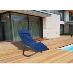 Tout neuf ? CHALET & JARDIN Bain De Soleil à Bascule Swing Luxe MONACO ? Bleu ? -JARDIN Soldes Boutique 54285196 2