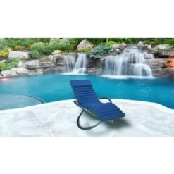 Tout neuf ? CHALET & JARDIN Bain De Soleil à Bascule Swing Luxe MONACO ? Bleu ? -JARDIN Soldes Boutique 54285196 3