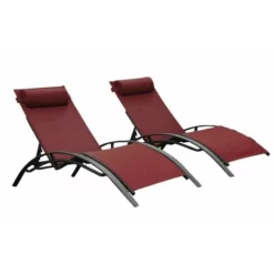 Remise ? CHALET & JARDIN Bains De Soleil Monaco Rouge Bourgogne (lot De 2) ? -JARDIN Soldes Boutique 54425606 3