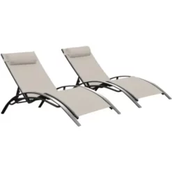 Grosses soldes ? CHALET & JARDIN BAINS DE SOLEIL MONACO TAUPE (LOT DE 2) ?