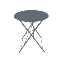 Promo ? CHALET & JARDIN Table De Jardin Pliante Ronde Bistrot - Gris ?
