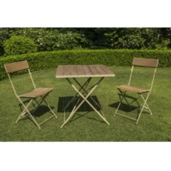 Grosses soldes ? CHALET & JARDIN SET ROBINIER ENSEMBLE BISTRO - 1 TABLE + 2 CHAISES ?