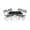 Top 10 ? Chalet & Jardin Ensemble Repas Bistrot Dépliant En Métal - Table Rectangulaire + 4 Chaises - Noir ? -JARDIN Soldes Boutique 57244372 1