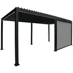 Grosses soldes ? Chalet & Jardin Store Latéral Pour Pergola Bioclimatique Ombréa® 3,6 M - Anthracite ?