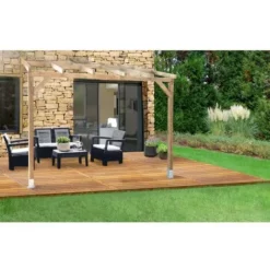 Meilleure vente ? CHALET & JARDIN Toit Couv'Terrasse® En Bois 3x2 M - Avec Toit ? -JARDIN Soldes Boutique 6265798 5