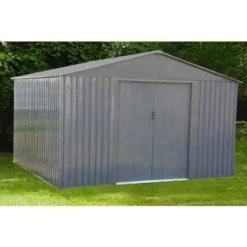 Nouveau ? Chalet & Jardin Abri Jardin Métal - Aspect BOIS VIEILLI 1010 - 9,66 M²- GRIS ? -JARDIN Soldes Boutique 6300577 3