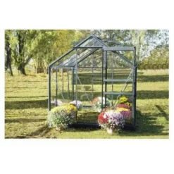 Vente flash ? CHALET & JARDIN Serre De Jardin En Verre Trempé SEKURIT 4 Mm + Base - 8,9 M² ? -JARDIN Soldes Boutique 6306862 3