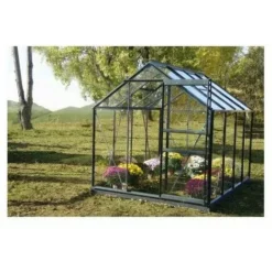 Vente flash ? CHALET & JARDIN Serre De Jardin En Verre Trempé SEKURIT 4 Mm + Base - 8,9 M² ? -JARDIN Soldes Boutique 6306862 4