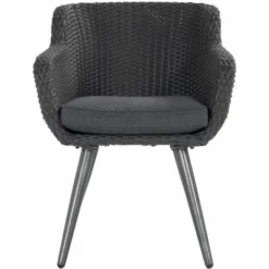 Meilleur prix ? Chalet & Jardin Chaise-fauteuil Amadora En Résine Tressée - Pieds En Aluminium - Anthracite ?