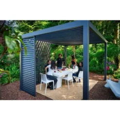 Sortie ? Chalet & Jardin Panneau Brise-vue Latéral à Ventelles 1,3 M Pour Pergola Bioclimatique OMBREA - Anthracite ?