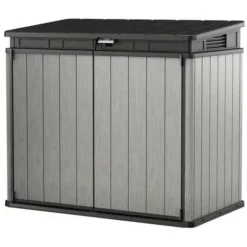 Coupon ? Chalet & Jardin Coffre De Jardin Résine Elite Store Gris Et Noir - 1200 L ✨